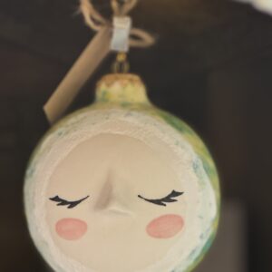 Bombka porcelanowa zielono-żółta