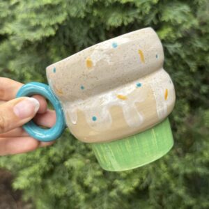 Kubek Muffinka Pistacja z lukrem